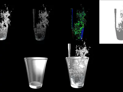 Water Pouring - Liquid Pouring - Simulated 3D model