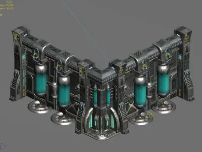Machinery - Wall - Glass Container 01 3D model