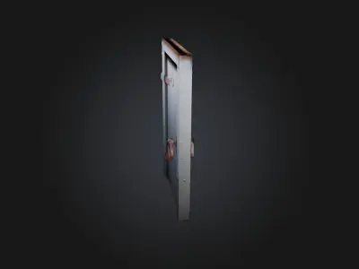 steel door  Low-poly 3D model