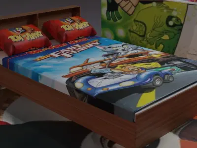 KIDS BED ROOM Free low-poly 3D model