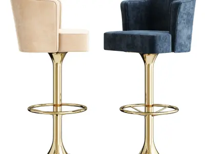 BETH BAR CHAIR Low-poly 3D model