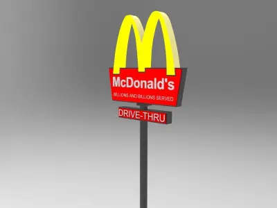 MCD restaurant sign Low-poly 3D model
