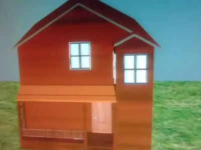 Home 3d how to build doll house Low-poly 3D model