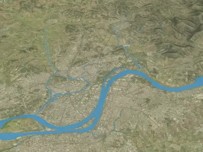 Pyongyang - 3D Terrain Low-poly 3D model