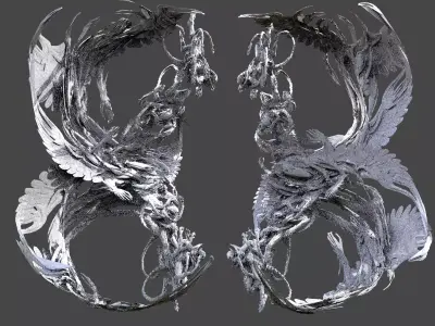Chaos swarm sculpture 3D model