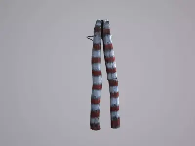 Wooden pillars Low-poly 3D model