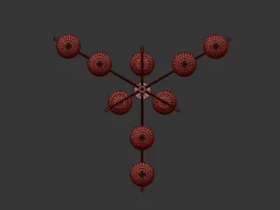 Spike Nine Balls Hanging Lamp 3D model