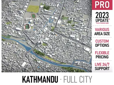 Kathmandu - 3D City Model Low-poly 3D model