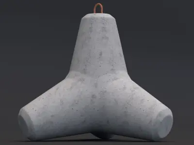 Concrete Tetrapod 3D model
