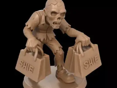 Black Friday Zombie Shopper Free 3D print model