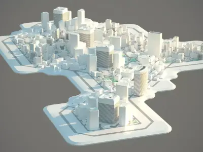 Mini City Blocks - 3ds Max Low-poly 3D model