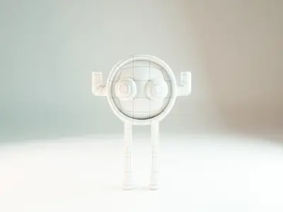 creature in black and white Low-poly 3D model