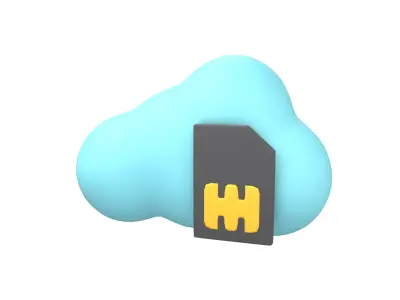 eSim Card Icon v1 003 Low-poly 3D model