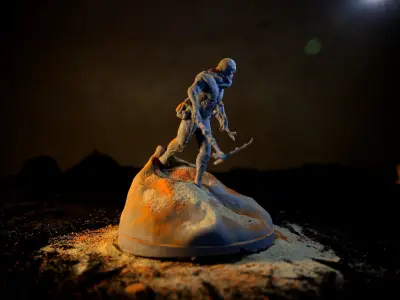 DUNE - Fremen Worm Rider - Dune Arrakis Warrior - Miniature 3D print model