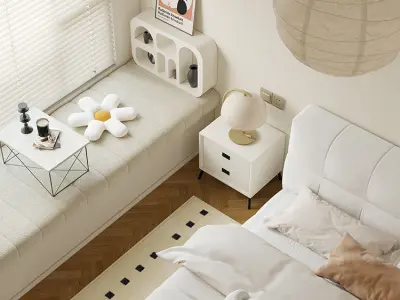Comfortable bedroom interior scene  3D model shop