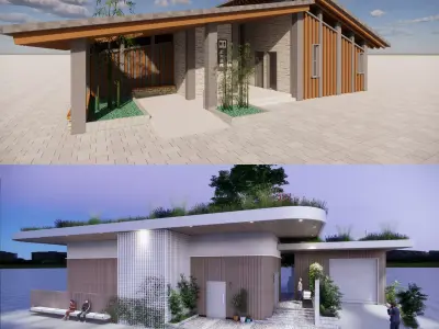 Public Restroom Building -B6 3D model