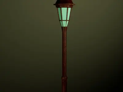 Flashlight Low-poly 3D model 7