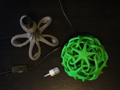 Double star lamp with star base Free 3D print model