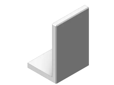 Concrete L Block Retaining Wall Height 150 cm Length 99 cm 3D model