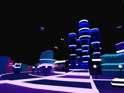 Low Poly City Illustration Low-poly 3D model