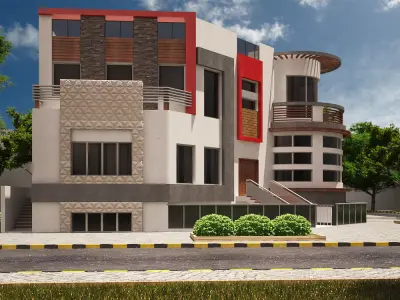 villa on a corner 3D model