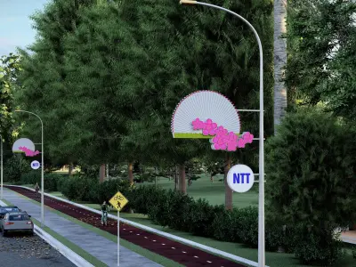 Traffic lamp - Art lampposts 3D model