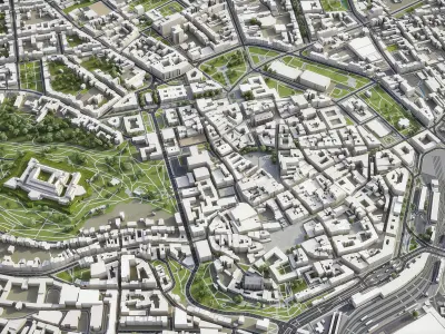 Brno - city Low-poly 3D model