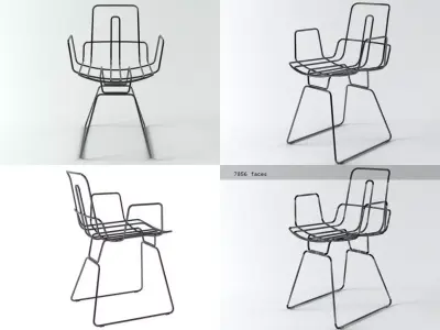 Nais set of four different chairs Free 3D model