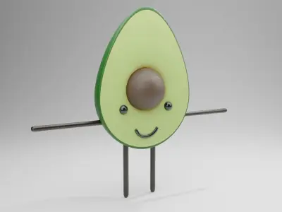 Fruit characters 3D model