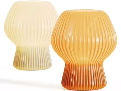 1488 Ribbed Glass Table Lamp by Westelm 3D model