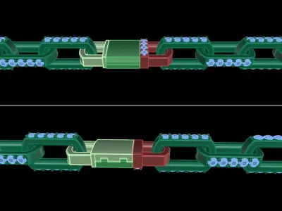 HERMES STYLE DIAMOND TENNIS LINK BRACELET NECKLACE 3D print model