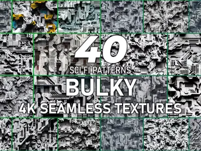 40 Seamless Sci-fi Patterns - BULKY Texture