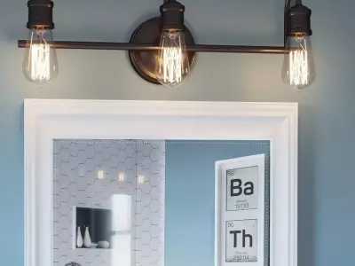 Okehampt Light Bronze Vanity Light 3D model