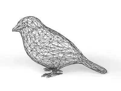 Sparrow Wireframe Low-poly 3D model