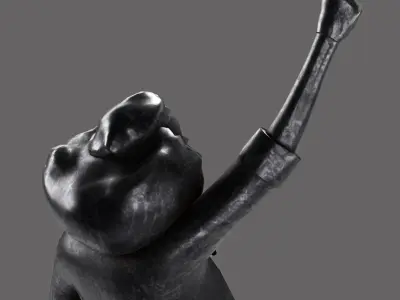 Statue A Surge of Power Jen Reid Low-poly 3D model