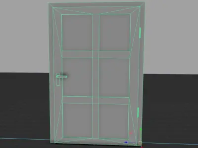 wooden Door modular  Low-poly 3D model