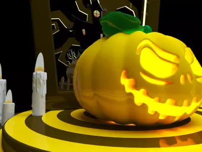 Cartoon Spooky Halloween Props Bundle Pack 04 Low-poly 3D model