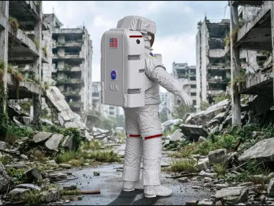  Advanced EVA Space Suit with Detailed Interior 