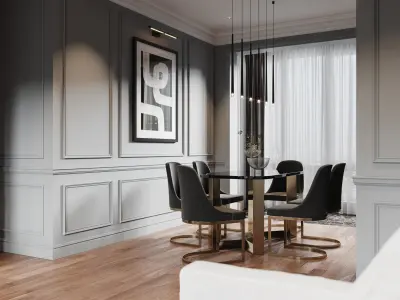 apartment interior scenes       3D model order