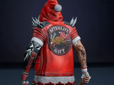 Cyborg Santa Claus Low-poly 3D model