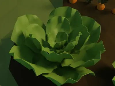 Vegetable garden Low-poly 3D model