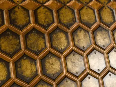 Golden Rusty Metal Plate PBR Seamless Texture