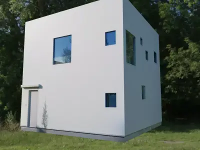 3D Facade house Free low-poly 3D model order