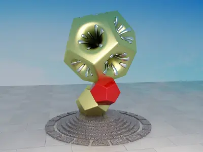 Abnormity   sculpture Classic life culture symbol of the city  3D model