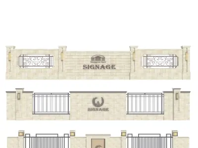 Entrance Forged Gates in classic style  3D model