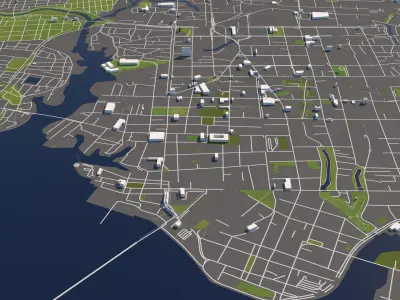 Manaus Brazil 50x50km City Map 3D model