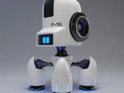 Cute Spider Robot White 3D model