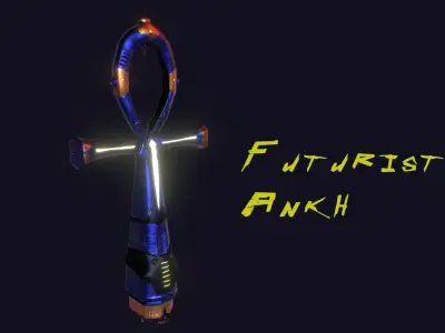 Ankh Futuristic Weapon HQ Low-poly 3D model