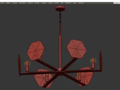 Rae Collection 6 Light Chandelier Low-poly 3D model