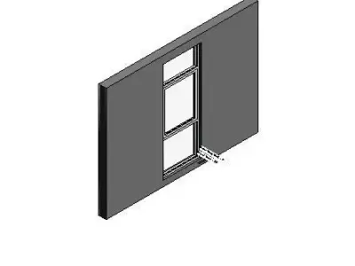3 Panel Frame Window 3D model